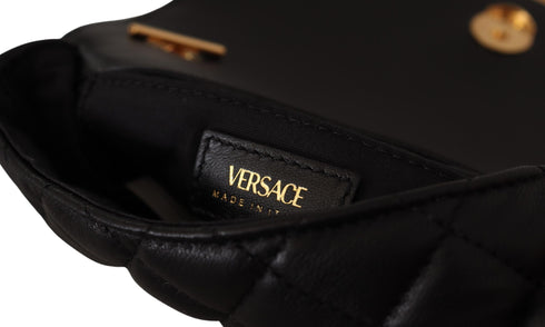 Versace Black Nappa Leather Medusa Shoulder Bag